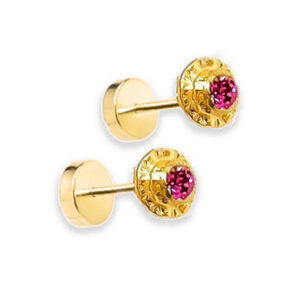 Strass chico Rosa  - Palito Oro 18k
