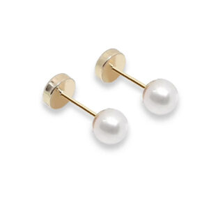 Perla Simil cultivo 5mm - Palito Oro 18k